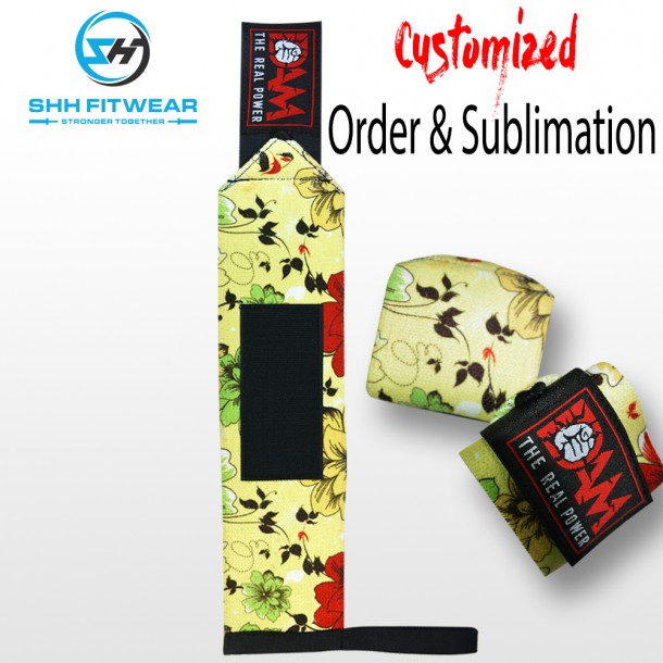 weight lifting Flower wrist wraps Heavy-duty shh Elastic wrist wrap Cross Fit Bodybuilding Gym Training W112
